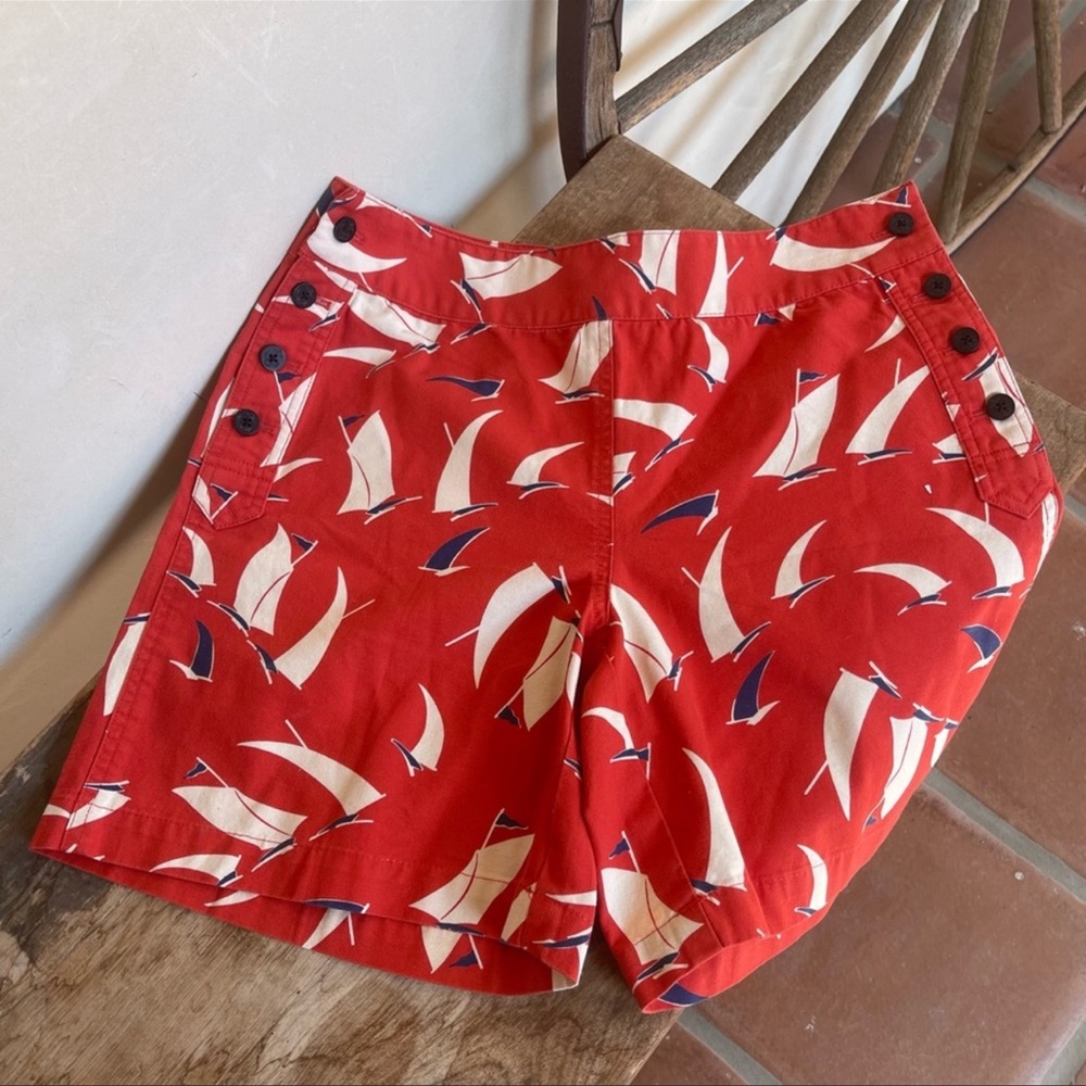 RALPH LAUREN Cute Vtg Red White Blue Nautical Sail Boat Flags Shorts Woman’s 10